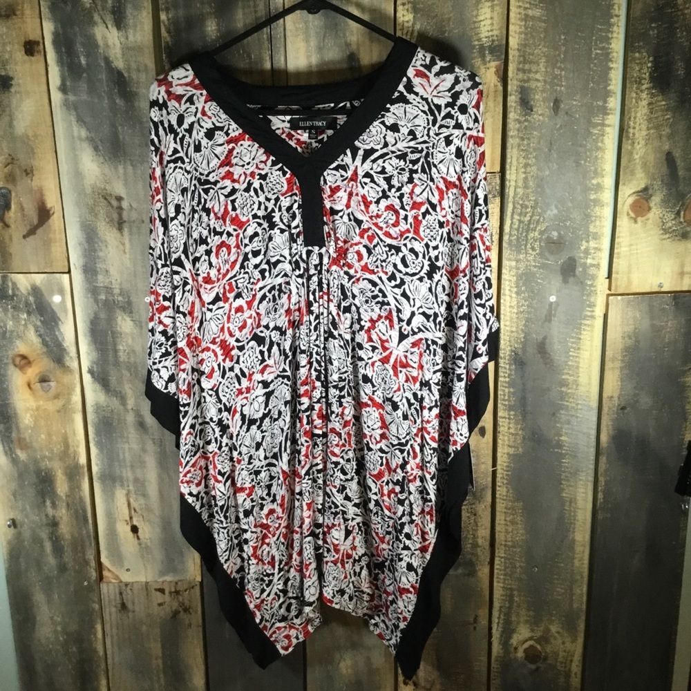 Ellen Tracy flowing kaftan top womens size small NWT